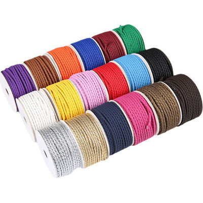 Artisanat 2 cordes tressées 5 mm Noir Double cordes tressées en nylon