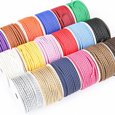 Artisanat 2 cordes tressées 5 mm Noir Double cordes tressées en nylon