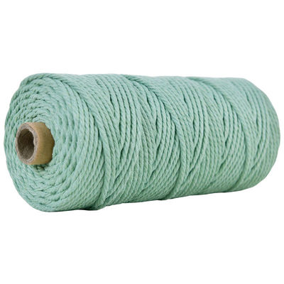 Corde en nylon à 3 brins en vert Corde en coton tressée en macramé de 3 mm