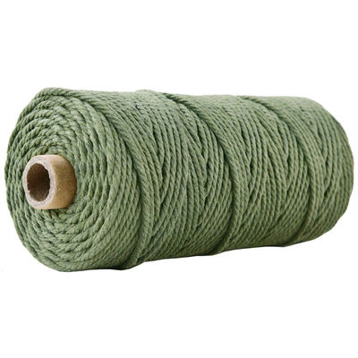 Corde en nylon à 3 brins en vert Corde en coton tressée en macramé de 3 mm