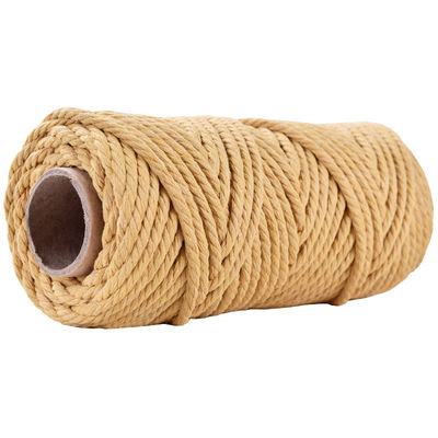 50 m de corde de macramé rose poussiéreux 5 mm de corde de coton rose ISO9001 3 fils
