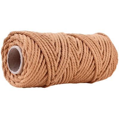 50 m de corde de macramé rose poussiéreux 5 mm de corde de coton rose ISO9001 3 fils