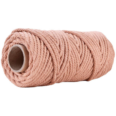 50 m de corde de macramé rose poussiéreux 5 mm de corde de coton rose ISO9001 3 fils