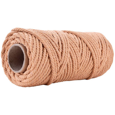 50 m de corde de macramé rose poussiéreux 5 mm de corde de coton rose ISO9001 3 fils