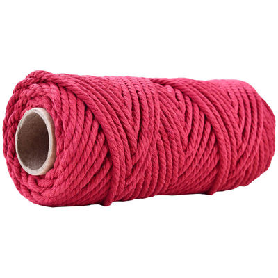 50 m de corde de macramé rose poussiéreux 5 mm de corde de coton rose ISO9001 3 fils