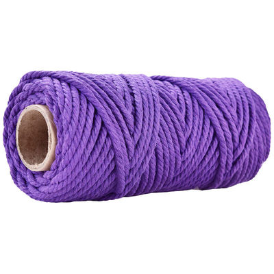 50 m de corde de macramé rose poussiéreux 5 mm de corde de coton rose ISO9001 3 fils