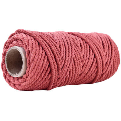 50 m de corde de macramé rose poussiéreux 5 mm de corde de coton rose ISO9001 3 fils
