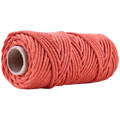 50 m de corde de macramé rose poussiéreux 5 mm de corde de coton rose ISO9001 3 fils