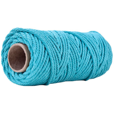 50 m de corde de macramé rose poussiéreux 5 mm de corde de coton rose ISO9001 3 fils