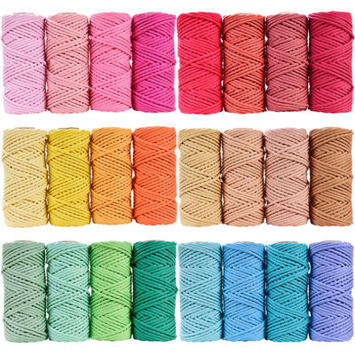 50 m de corde de macramé rose poussiéreux 5 mm de corde de coton rose ISO9001 3 fils