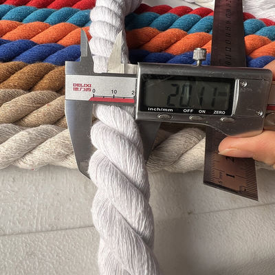 Corde en coton tordu 20 mm rose ISO14001 3 fils de macrame