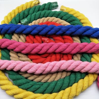 Corde en coton tordu 20 mm rose ISO14001 3 fils de macrame