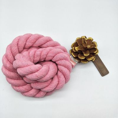 Corde en coton tordu 20 mm rose ISO14001 3 fils de macrame