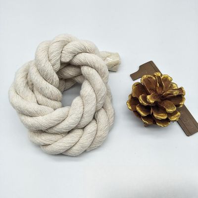 Corde en coton tordu 20 mm rose ISO14001 3 fils de macrame