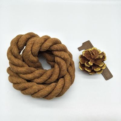 Corde en coton tordu 20 mm rose ISO14001 3 fils de macrame