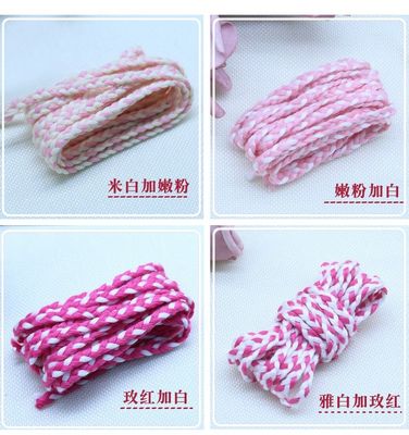 Vêtement 3 fils Cordon macramé Orange Blanc 5 mm 3 fils Cordon de coton
