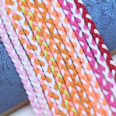 Vêtement 3 fils Cordon macramé Orange Blanc 5 mm 3 fils Cordon de coton