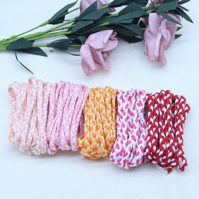 Vêtement 3 fils Cordon macramé Orange Blanc 5 mm 3 fils Cordon de coton