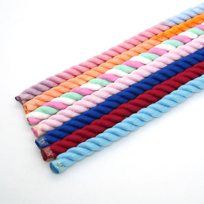 13 mm Corde en coton à trois brins en couleurs mixtes, courroie de chien, corde d'escalade
