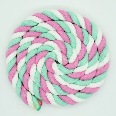 13 mm Corde en coton à trois brins en couleurs mixtes, courroie de chien, corde d'escalade