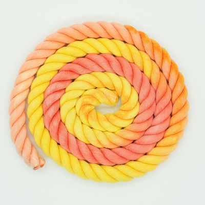 13 mm Corde en coton à trois brins en couleurs mixtes, courroie de chien, corde d'escalade