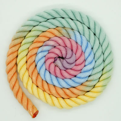 13 mm Corde en coton à trois brins en couleurs mixtes, courroie de chien, corde d'escalade