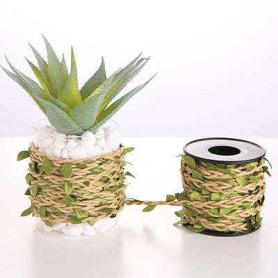 6 mm ruban décoratif en paille avec feuille 10 m corde à tige pour l'artisanat