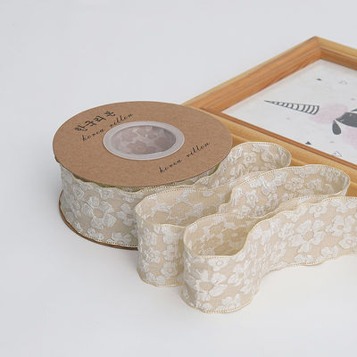Rideaux de dentelle en forme de fleurs en relief de 25 mm en polyester