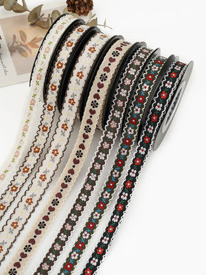 OEM ODM Floral Jacquard Trim 10mm-25mm Floral Jacquard ruban