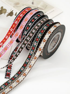 OEM ODM Floral Jacquard Trim 10mm-25mm Floral Jacquard ruban
