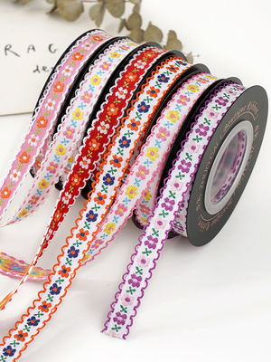 OEM ODM Floral Jacquard Trim 10mm-25mm Floral Jacquard ruban