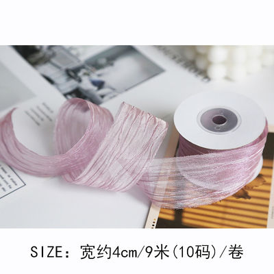 Polyester 38 mm ruban d'organes écologique rose pâle
