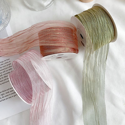Polyester 38 mm ruban d'organes écologique rose pâle