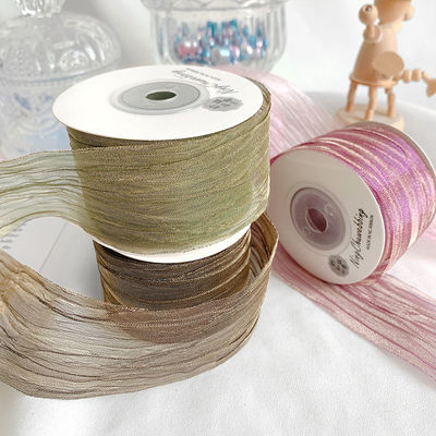 Polyester 38 mm ruban d'organes écologique rose pâle