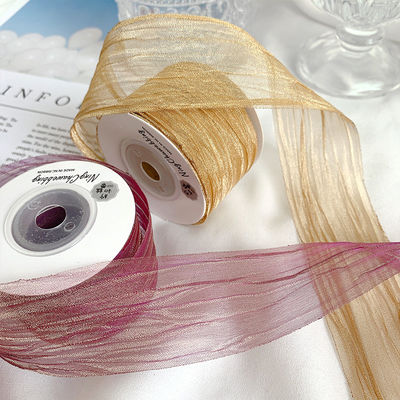 Polyester 38 mm ruban d'organes écologique rose pâle