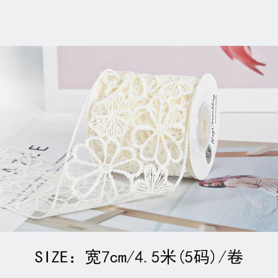 Ruban en dentelle de polyester de 65 mm pour la décoration de mariage et l'emballage des cadeaux