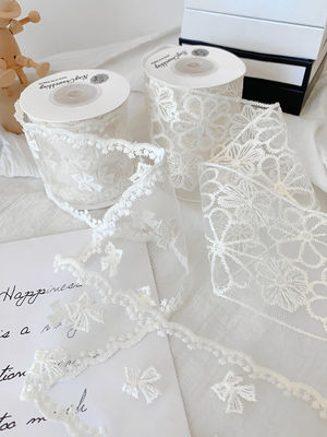 Ruban en dentelle de polyester de 65 mm pour la décoration de mariage et l'emballage des cadeaux