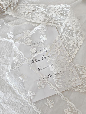 Ruban en dentelle de polyester de 65 mm pour la décoration de mariage et l'emballage des cadeaux