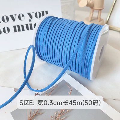 3 mm bande de velours en cuir suédois ISO9001 bande de velours bleu câblé