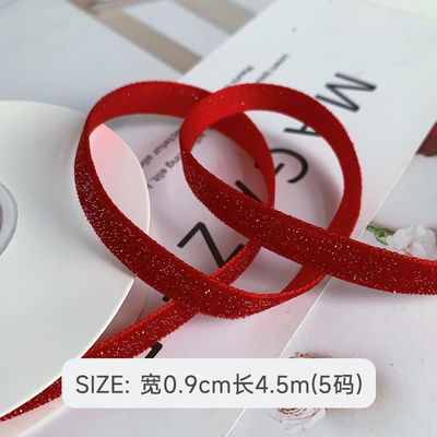 Ligne de velours brillant 6 mm-38 mm Ligne de velours rouge profond doux
