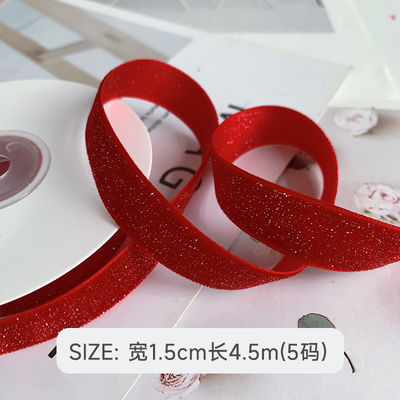 Ligne de velours brillant 6 mm-38 mm Ligne de velours rouge profond doux