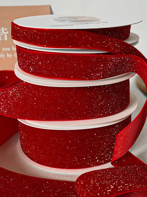 Ligne de velours brillant 6 mm-38 mm Ligne de velours rouge profond doux