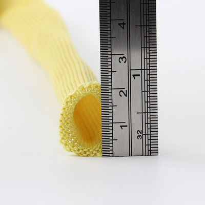 Tissus à l'épreuve du feu en tricoté jaune 20 mm de largeur Tissus tubulaires en kevlar