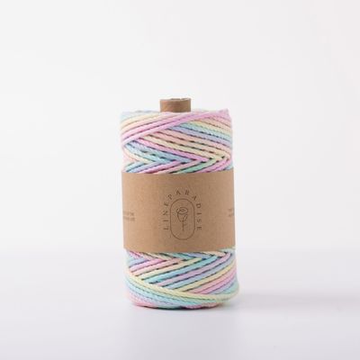 ISO9001 Corde de coton à tresses solides colorée de 3 mm en macrame tordu