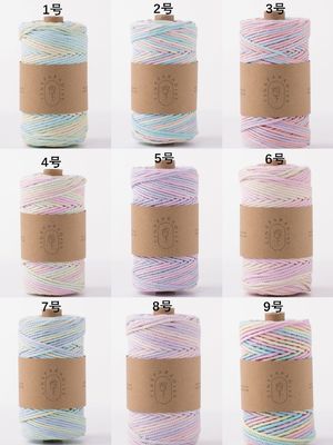 ISO9001 Corde de coton à tresses solides colorée de 3 mm en macrame tordu