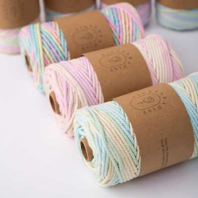 ISO9001 Corde de coton à tresses solides colorée de 3 mm en macrame tordu
