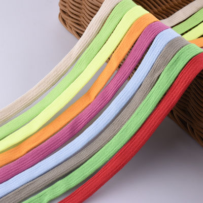 Cordon en coton tressé plat de 12 mm ISO14001 Cordon en macramé coloré
