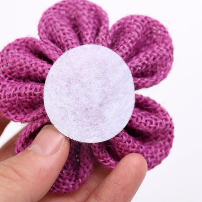 Fleurs à ruban de 8 cm à l'écorce en rose orange noir fleur de corde de jute