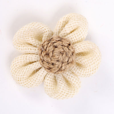 Fleurs à ruban de 8 cm à l'écorce en rose orange noir fleur de corde de jute