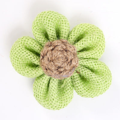 Fleurs à ruban de 8 cm à l'écorce en rose orange noir fleur de corde de jute